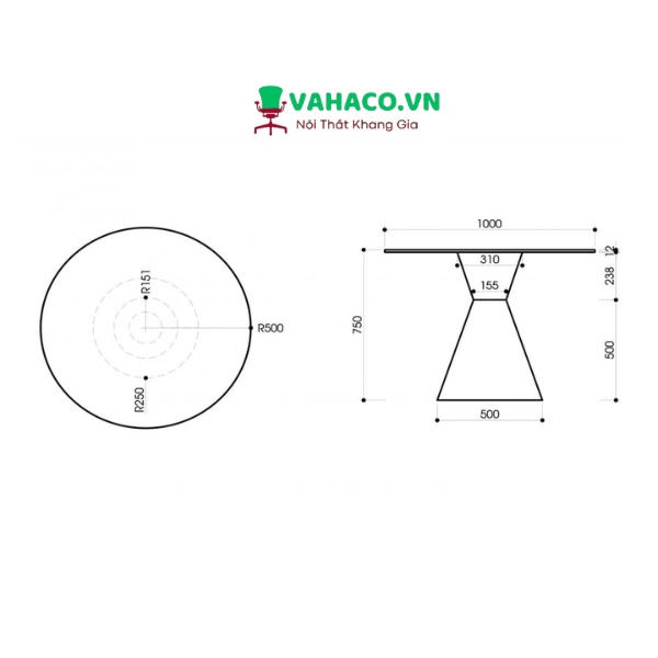 Bàn Ăn Mặt Đá Tròn Nhập Khẩu: SG - TB08 - $hienthicat